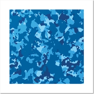 Camo Blue Tight Camo Print Posters and Art